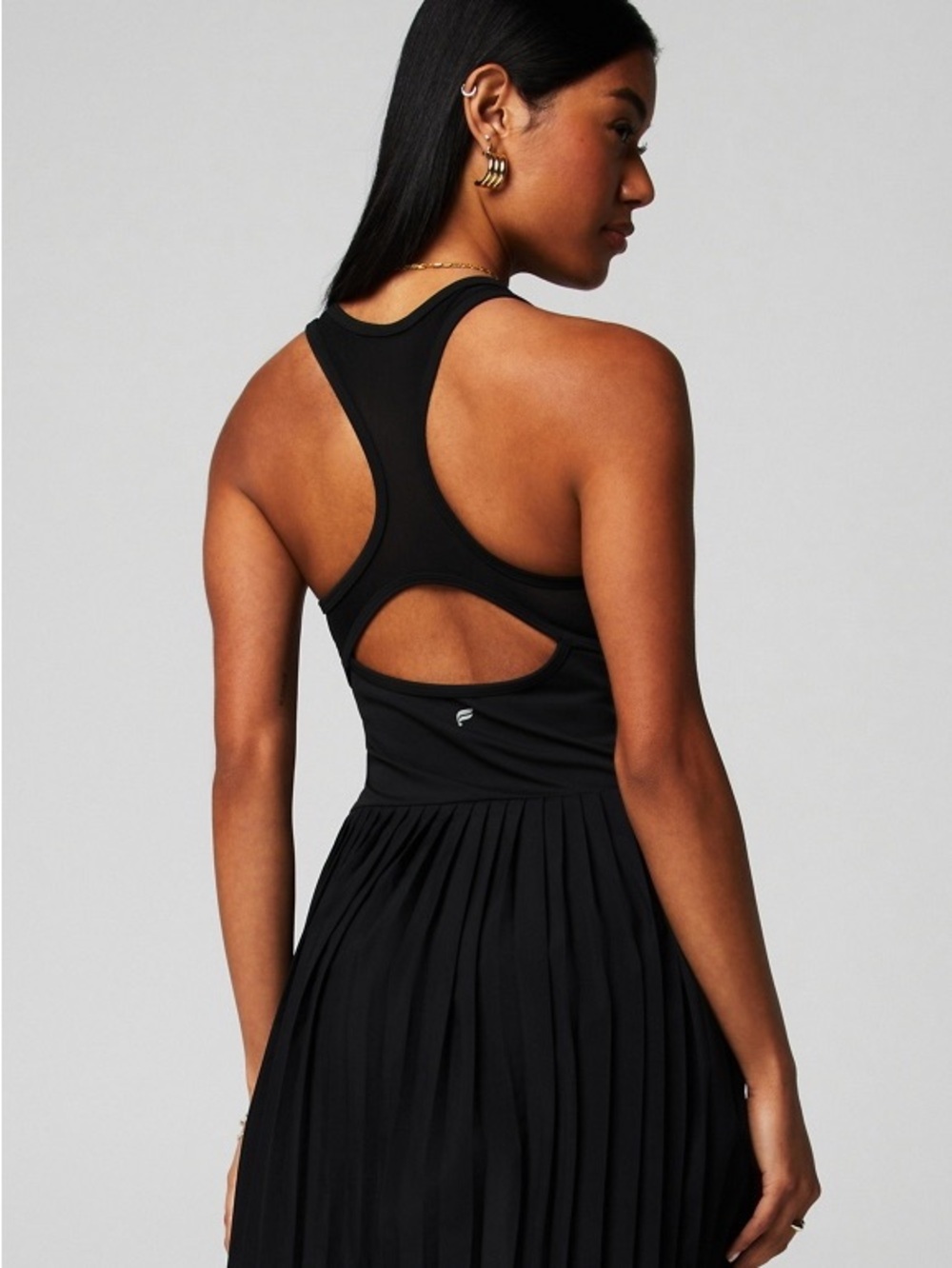 Fabletics Black Hot Shot Pleated Dress Classic Mini - Picture 2 of 8